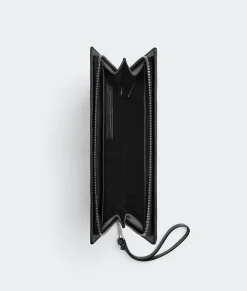 Bottega Veneta Small Intrecciato Document Case With Wristlet Nero Discount