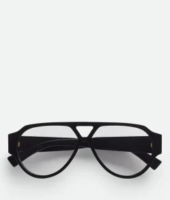 Bottega Veneta Soft Aviator Sunglasses Black/transparent Outlet