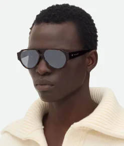 Bottega Veneta Soft Aviator Sunglasses Havana/grey New
