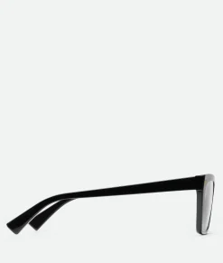 Bottega Veneta Soft Recycled Acetate Square Eyeglasses Black/transparent Discount