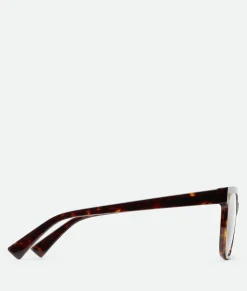 Bottega Veneta Soft Recycled Acetate Square Eyeglasses Havana/transparent Hot
