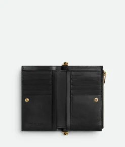 Bottega Veneta Solstice Medium Bi-Fold Wallet Black