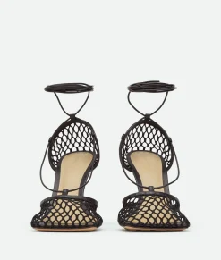Bottega Veneta Stretch Lace-Up Sandal Black Discount