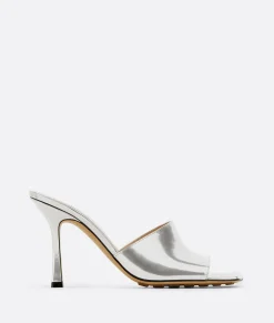 Bottega Veneta Stretch Mule Silver
