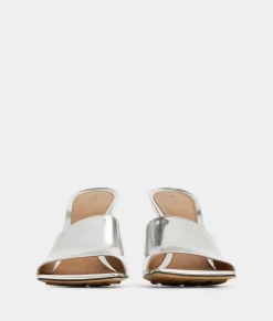 Bottega Veneta Stretch Mule Silver