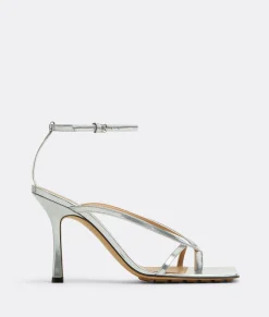 Bottega Veneta Stretch Strap Sandal Silver Outlet