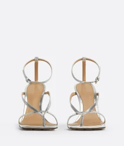 Bottega Veneta Stretch Strap Sandal Silver Outlet