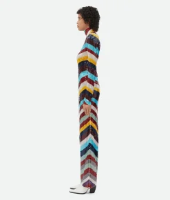 Bottega Veneta Striped Cotton Sequined Dress Multicolor Clearance