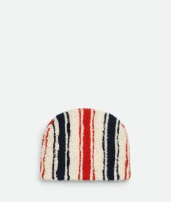 Bottega Veneta Striped Wool And Cashmere Hat Chalk/navy/vernis Online