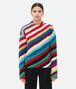 Bottega Veneta Striped Wool Jumper Multicolor Discount