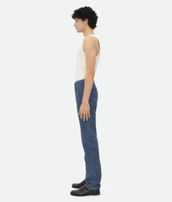 Bottega Veneta Suede Intrecciato Leather Trousers Mid blue Best
