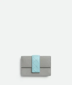 Bottega Veneta Tag Business Card Case Sterling/zenith/dark praline Online