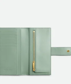 Bottega Veneta Tag Long Wallet With Zip Coin Purse Fondant / Deep blue / New sauge Best