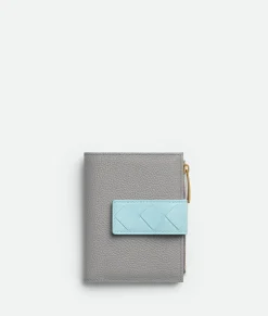 Bottega Veneta Tag Small Bi-Fold Wallet Sterling/zenith/dark praline New