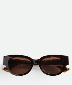 Bottega Veneta Tri-Fold Square Sunglasses Havana/brown Sale