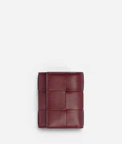Bottega Veneta Tri-Fold Zip Wallet Bordeaux Online