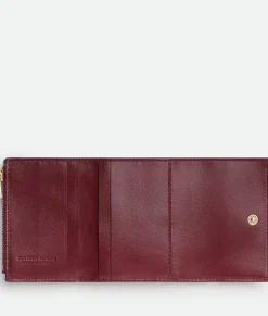Bottega Veneta Tri-Fold Zip Wallet Bordeaux Online