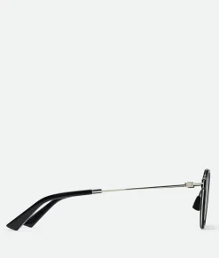 Bottega Veneta Ultrathin Panthos Sunglasses Black/grey Sale