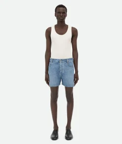 Bottega Veneta Vintage Indigo Denim Shorts Mid blue Hot