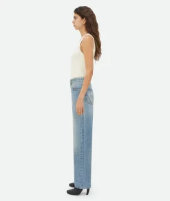Bottega Veneta Vintage Medium Indigo Turned Up Denim Mid blue Online
