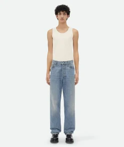 Bottega Veneta Vintage Medium Indigo Wide Leg Denim Mid blue Sale