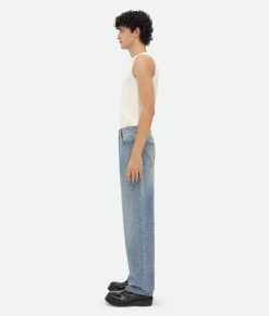 Bottega Veneta Vintage Medium Indigo Wide Leg Denim Mid blue Sale