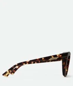 Bottega Veneta Visor Recycled Acetate Square Sunglasses Havana / Brown Online