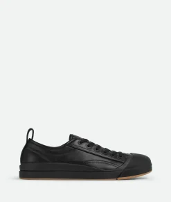 Bottega Veneta Vulcan Leather Sneaker Black Outlet