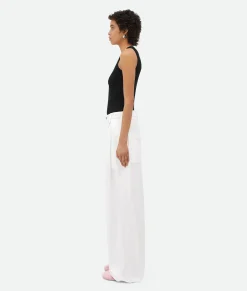 Bottega Veneta Pleated Denim Trousers White Best