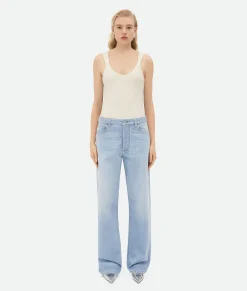 Bottega Veneta Wide Leg Light-Bleached Denim Light bleach Online