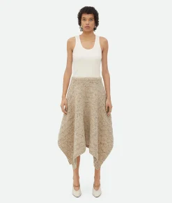 Bottega Veneta Wool Diamond Skirt Dove/grey melange Discount
