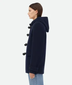 Bottega Veneta Wool Duffle Coat Navy Sale