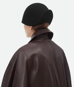 Bottega Veneta Wool Felt Hat Black New