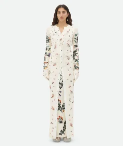Bottega Veneta Wool Flowers Long Gloves Chalk Discount
