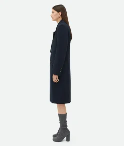 Bottega Veneta Wool Gabardine Coat Midnight blue Hot