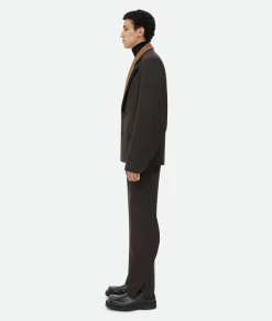 Bottega Veneta Wool Jacket With Contrasting Collar Kale
