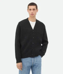 Bottega Veneta Wool Tailored Cardigan Dark grey melange Best