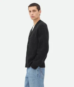 Bottega Veneta Wool Tailored Cardigan Dark grey melange Best