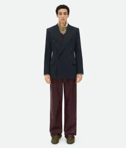 Bottega Veneta Wool Twill Jacket Blue/grey melange New