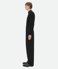 Bottega Veneta Wool Twill Trousers Black Clearance